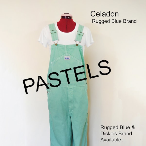 CUSTOM DYED Pastel Bib Overall Pants - Pink Peach Yellow Dyed Adult Youth Overalls Shorts - Taille 30, 32, 34, 36, 38, 40, 42, 44, 46, 48, 50