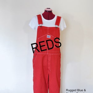 Red overalls men's outlet shorts