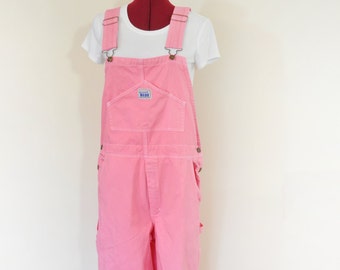 CUSTOM DYED Pink Bib Overall Pants - Pink Fuchsia Coral Dyed Adult Youth Overalls Shorts - Waist 30, 32, 34, 36, 38, 40, 42, 44, 46,