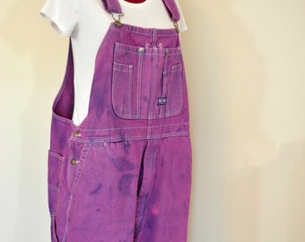 magenta overalls