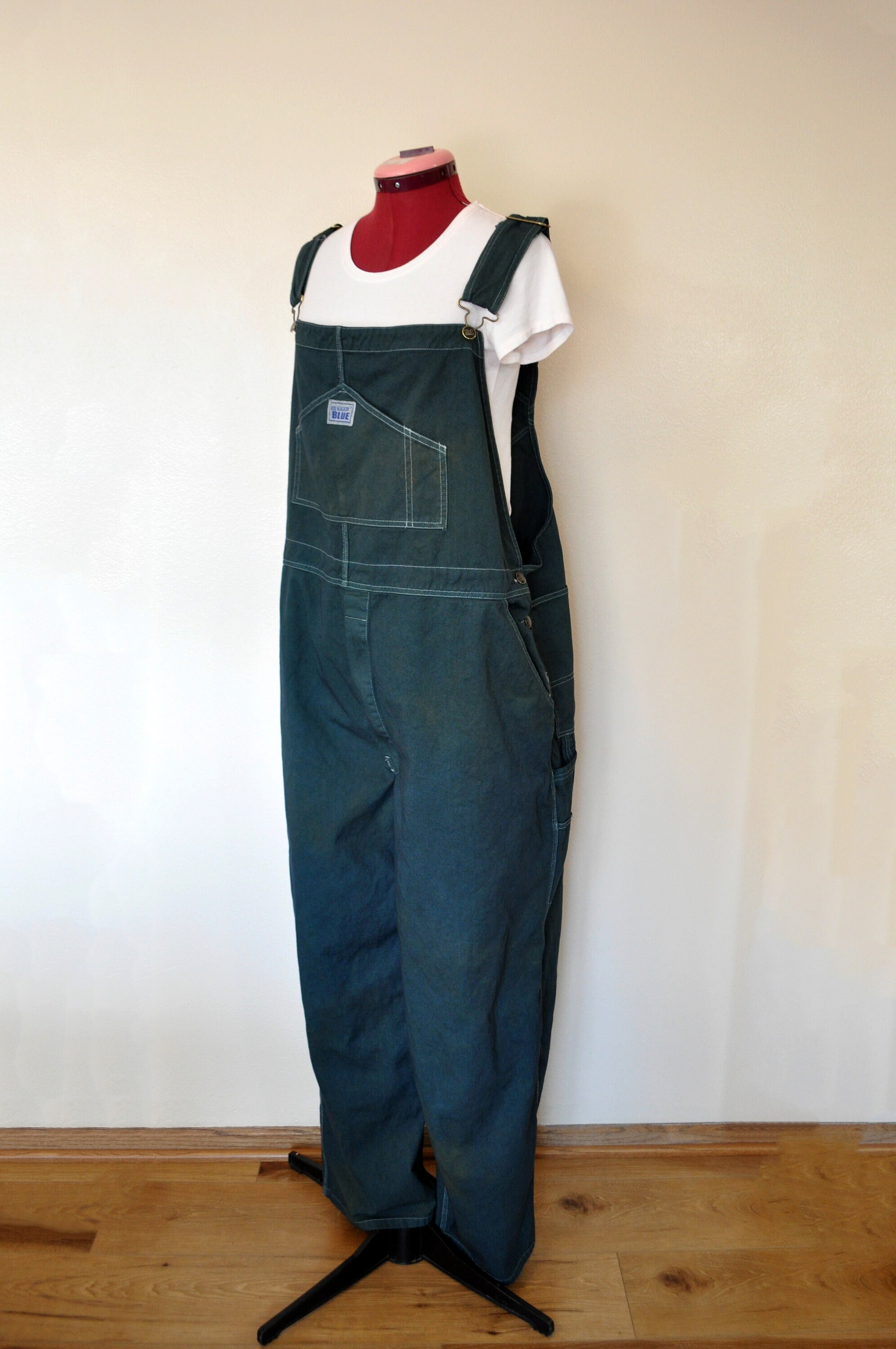 Green Dyed Mens Extra Large NEW Rugged Blue Painters OVERALL Pants 