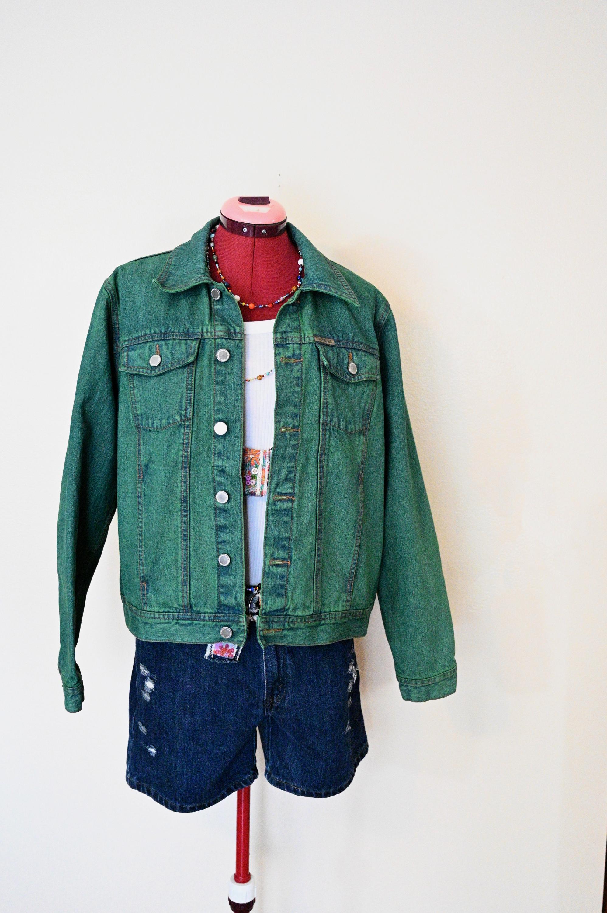 Green Dyed Adult Mens Extra Large Upcycled Calvin Klein Denim