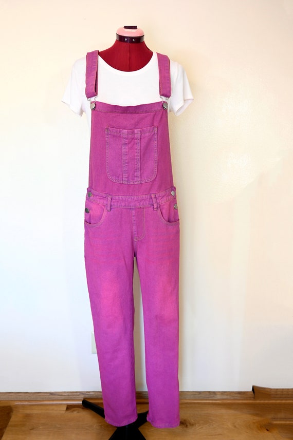 Pink Small Bib OVERALL Pants - Pastel Pink Dyed U… - image 4