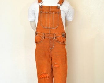 Orange Dyed Girls 6/6X Medium NEW Oshkosh Bib OVERALL Pants (26W x 19L)