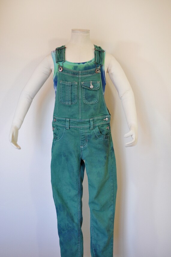 Green Kids Sz 6/6X Year Small Bib Overall Pants -… - image 3