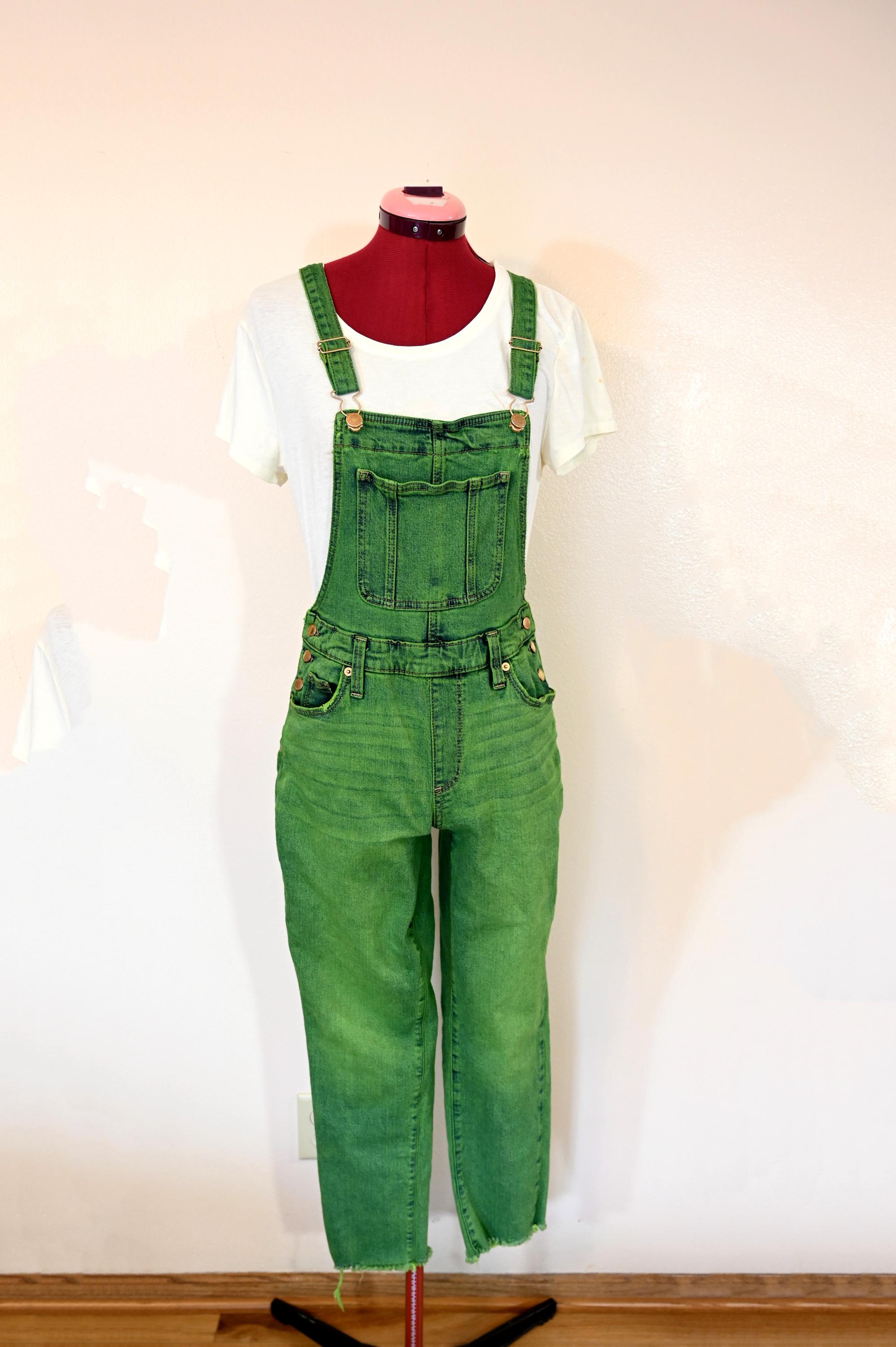 Green Dyed Womens Extra Small Upcycled Universal Thread Bib 