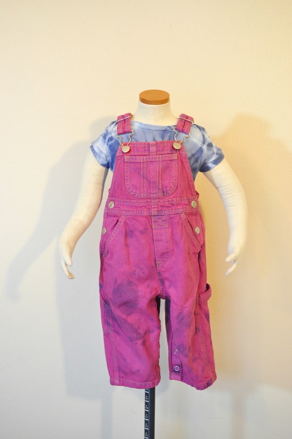 Magenta Pink Kid 12 Mo. Bib OVERALL Pants - Hot P… - image 2