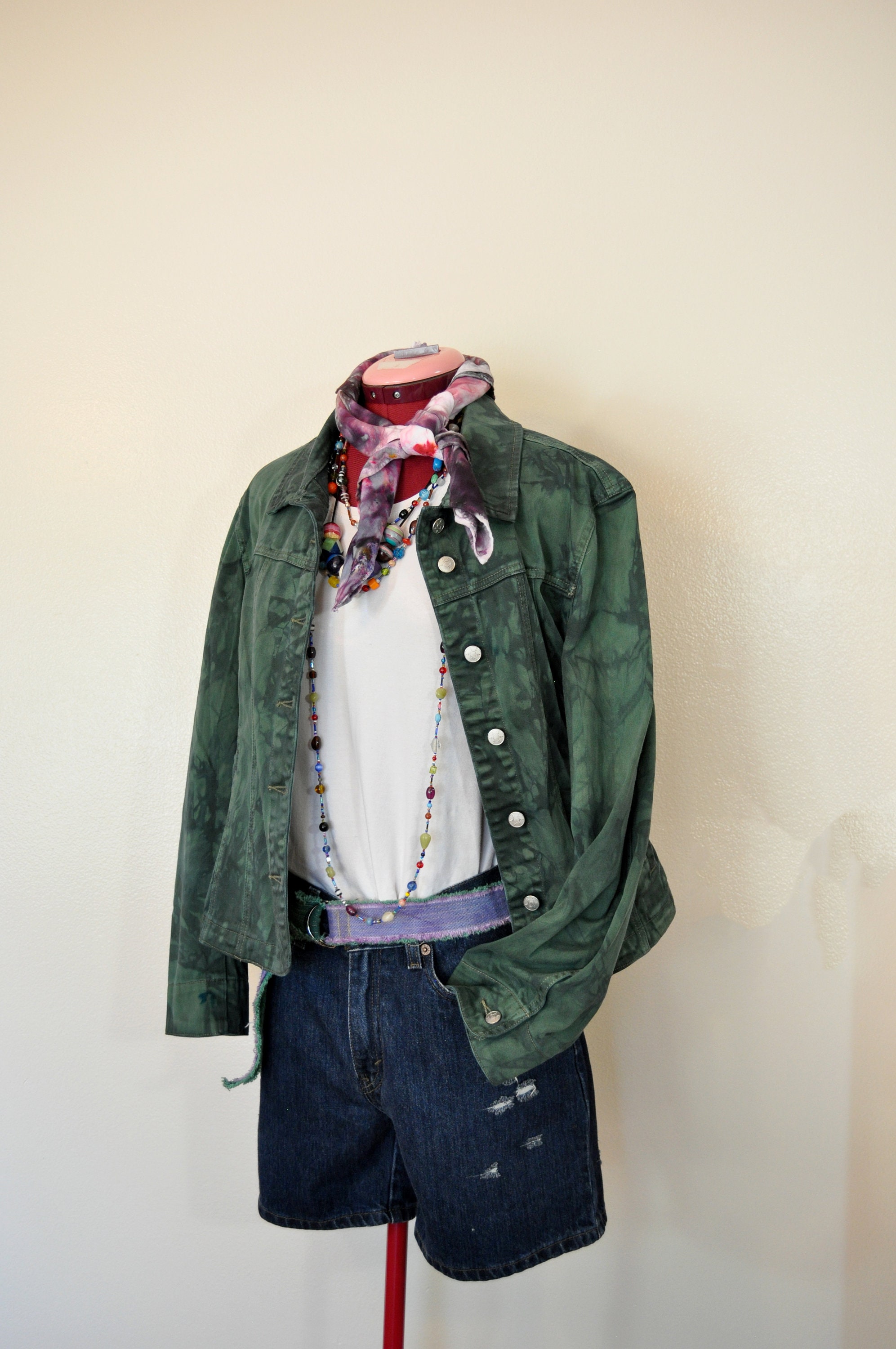 Dark Green Medium Denim JACKET Pine 