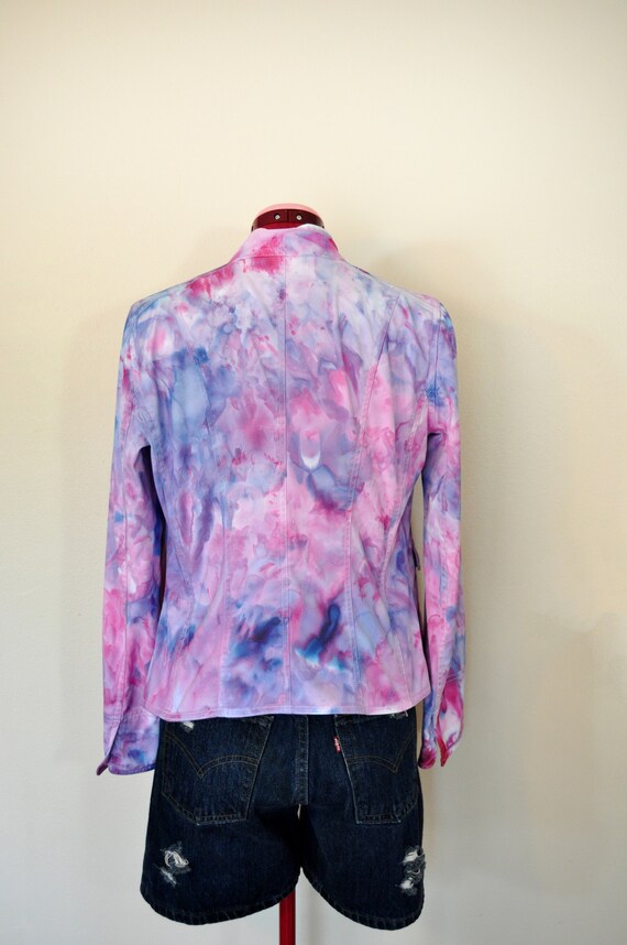 Violet Womens Medium Cotton JACKET - Pink Blue Li… - image 5