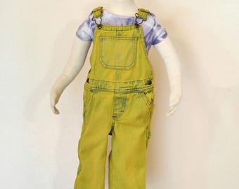 Gold Dyed Kid's 2T NEW Wrangler Denim Bib OVERALL Pants Toddler (22W x 12L)