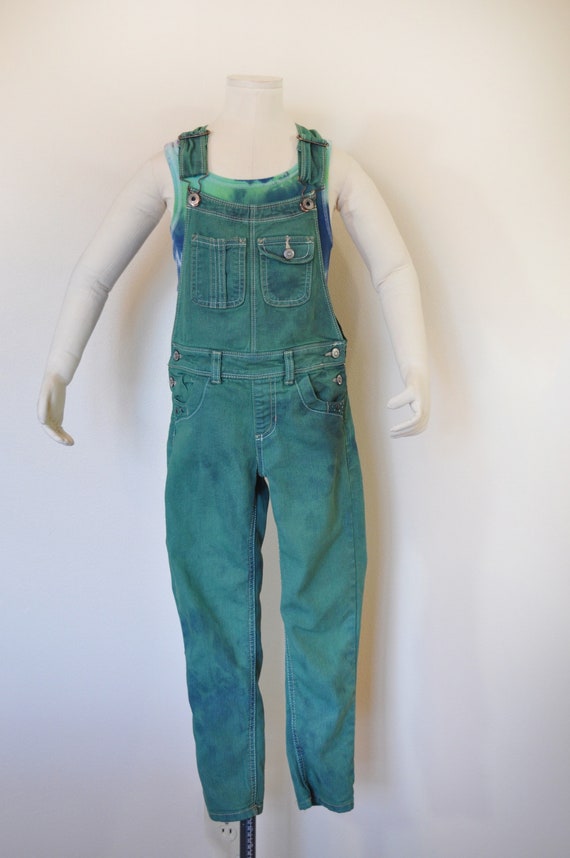 Green Kids Sz 6/6X Year Small Bib Overall Pants -… - image 4