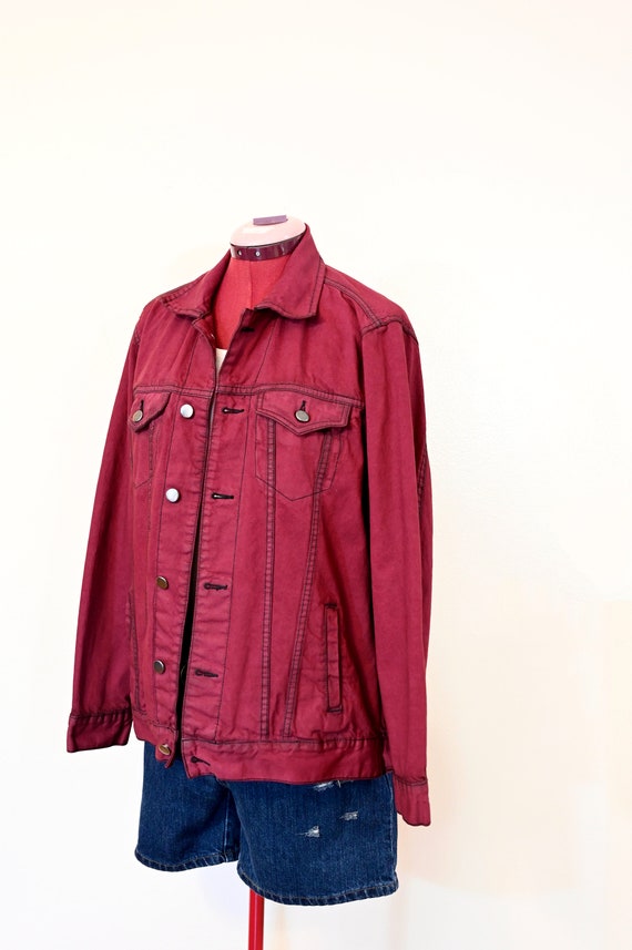Veste en jean bordeaux homme new arrivals
