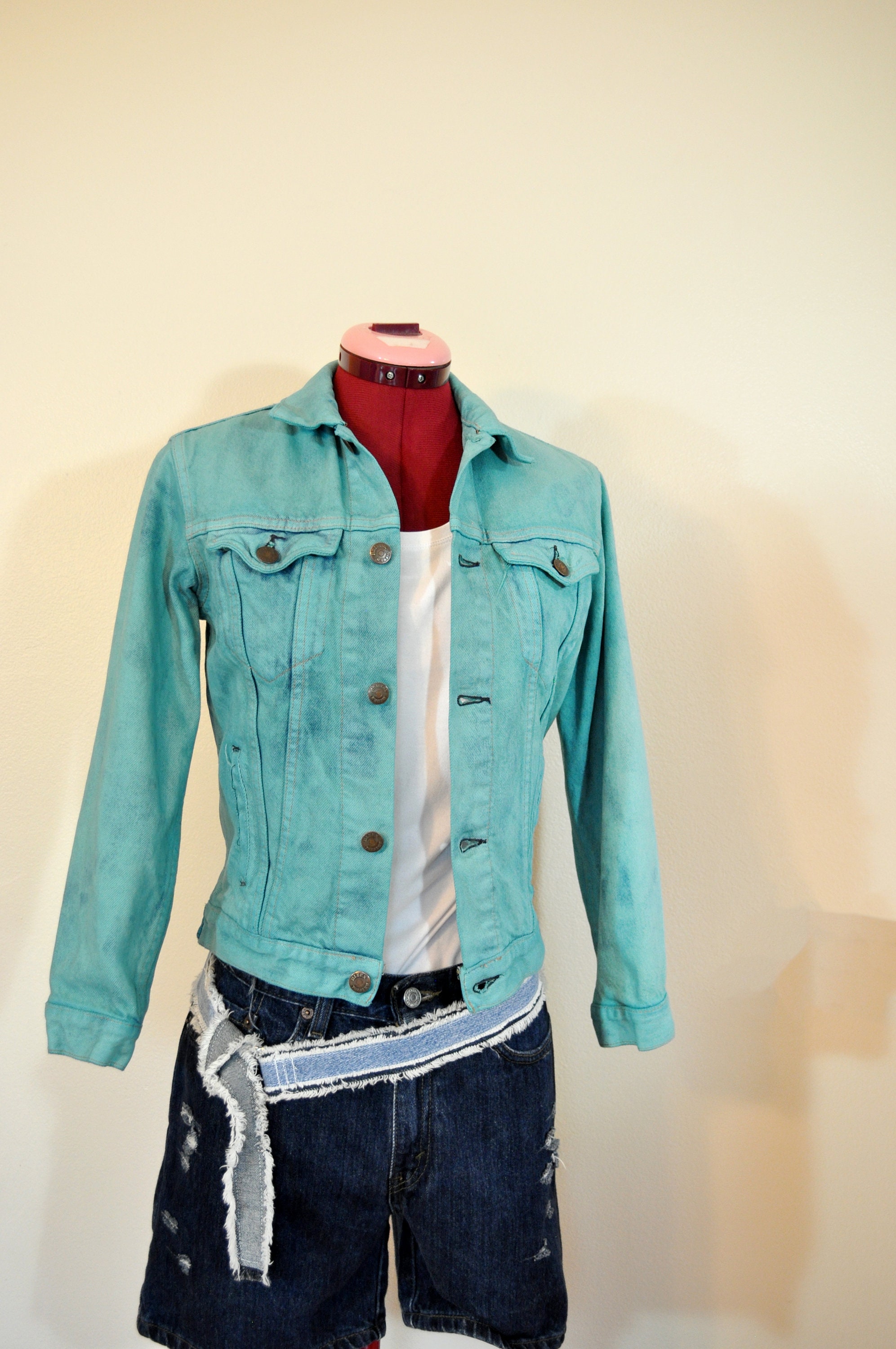 Teal clearance jean jacket