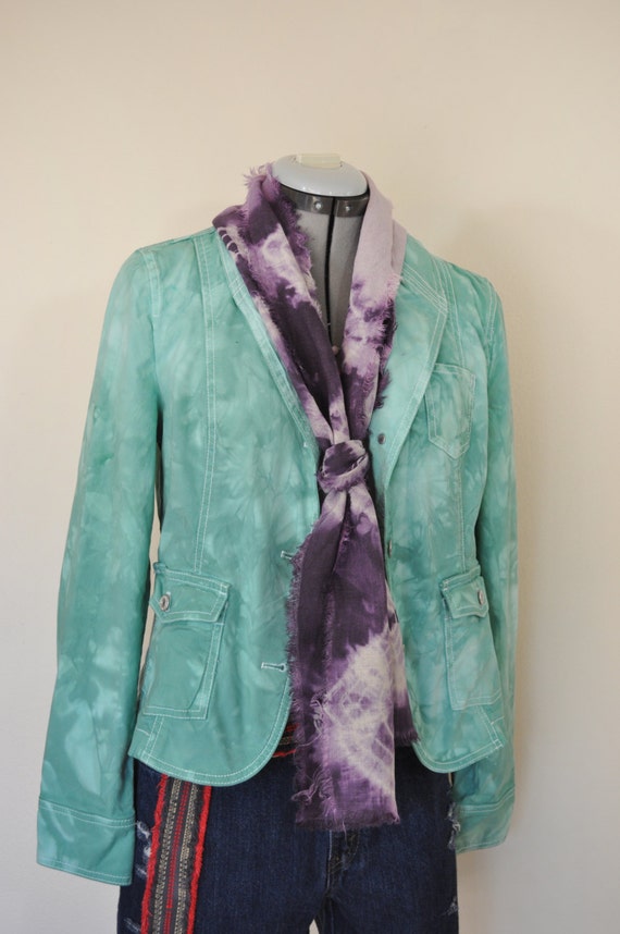 mint green denim jacket
