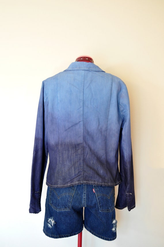 Blue Medium Denim Blazer JACKET - Royal Navy Blue… - image 5