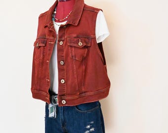 Veste En Jean Punk Détruit Aeropostale - Taille Petite (S) Junior - Bleu - Neuf Sans étiquettes