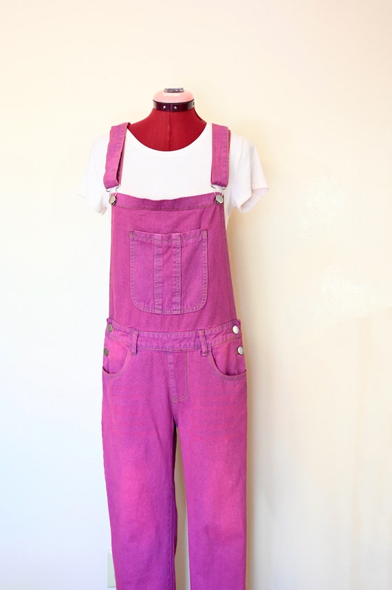 Pink Small Bib OVERALL Pants - Pastel Pink Dyed U… - image 2