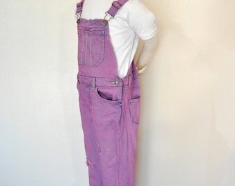 Pink Kid 8 Medium Bib OVERALL Pants - Petal Pink Dyed NEW OshKosh Denim Overalls - Child Teen Girls Size 8 Medium (28W x 23L)