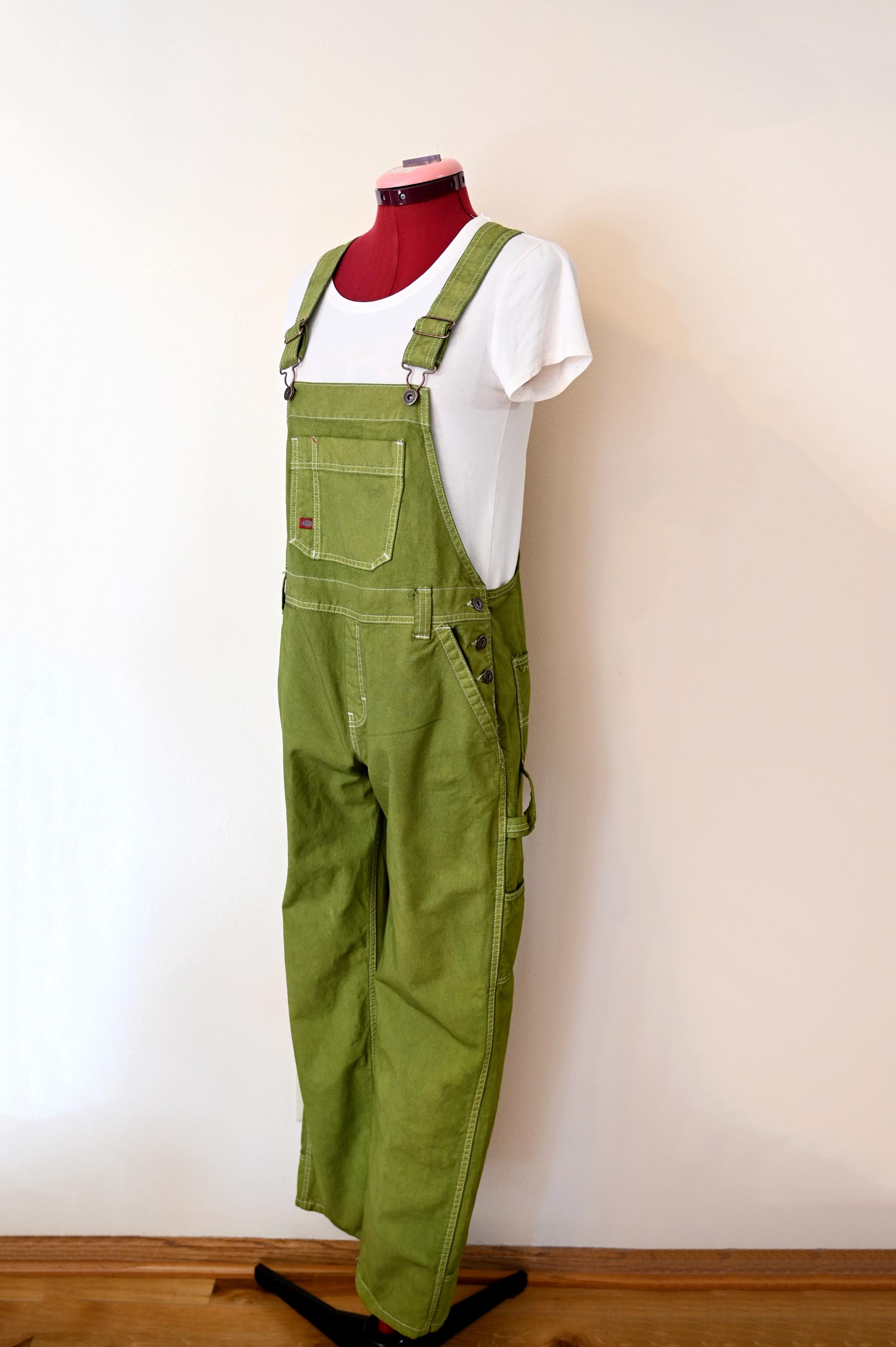 Apple Green Dyed Womens Small NEW Dickies Painters Bib OVERALL  display picture 1