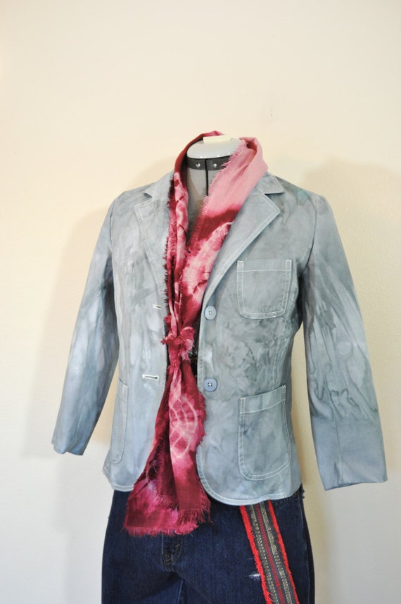 Grey XS Cotton JACKET - Silver Gray Dyed Upcycled… - image 1