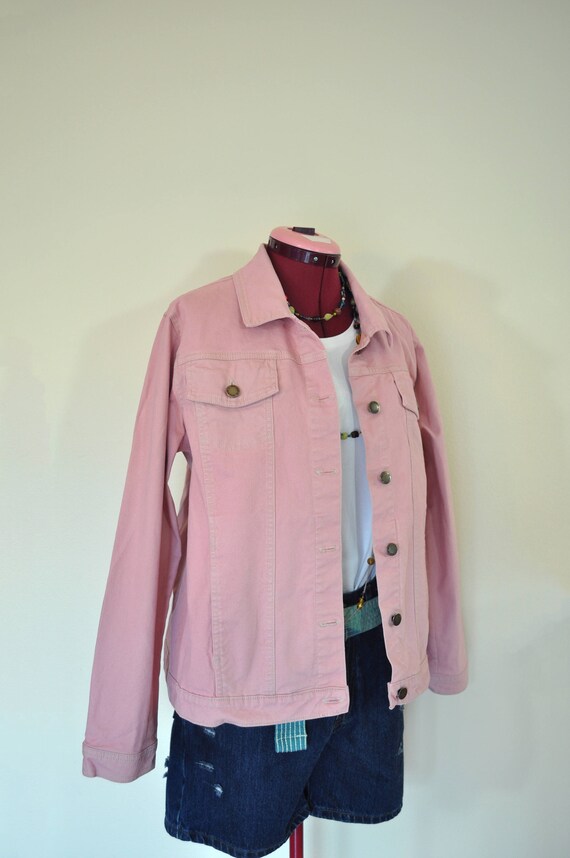 Pink Um Denim Jacket Mauve Pastel Dyed Urban Image 0