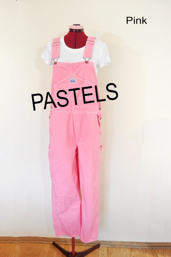 pastel pink overalls