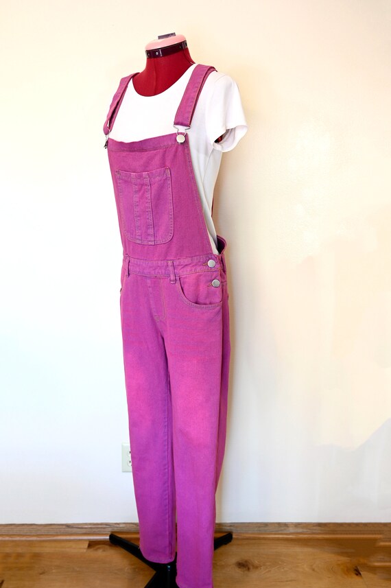 Pink Small Bib OVERALL Pants - Pastel Pink Dyed U… - image 6