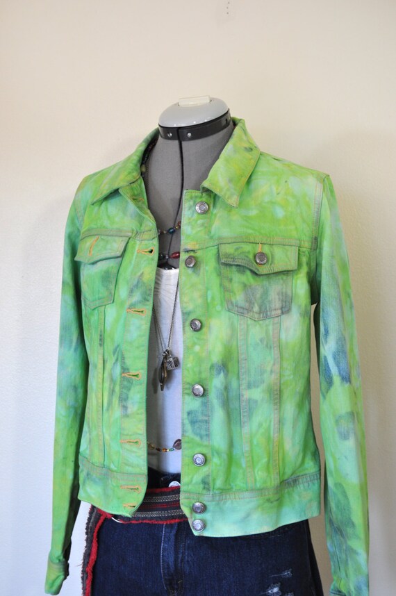 lime green jean jacket