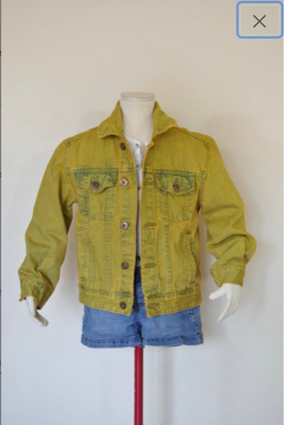 Yellow Boys 5/6 Small Denim JACKET - Gold Dyed Up… - image 5