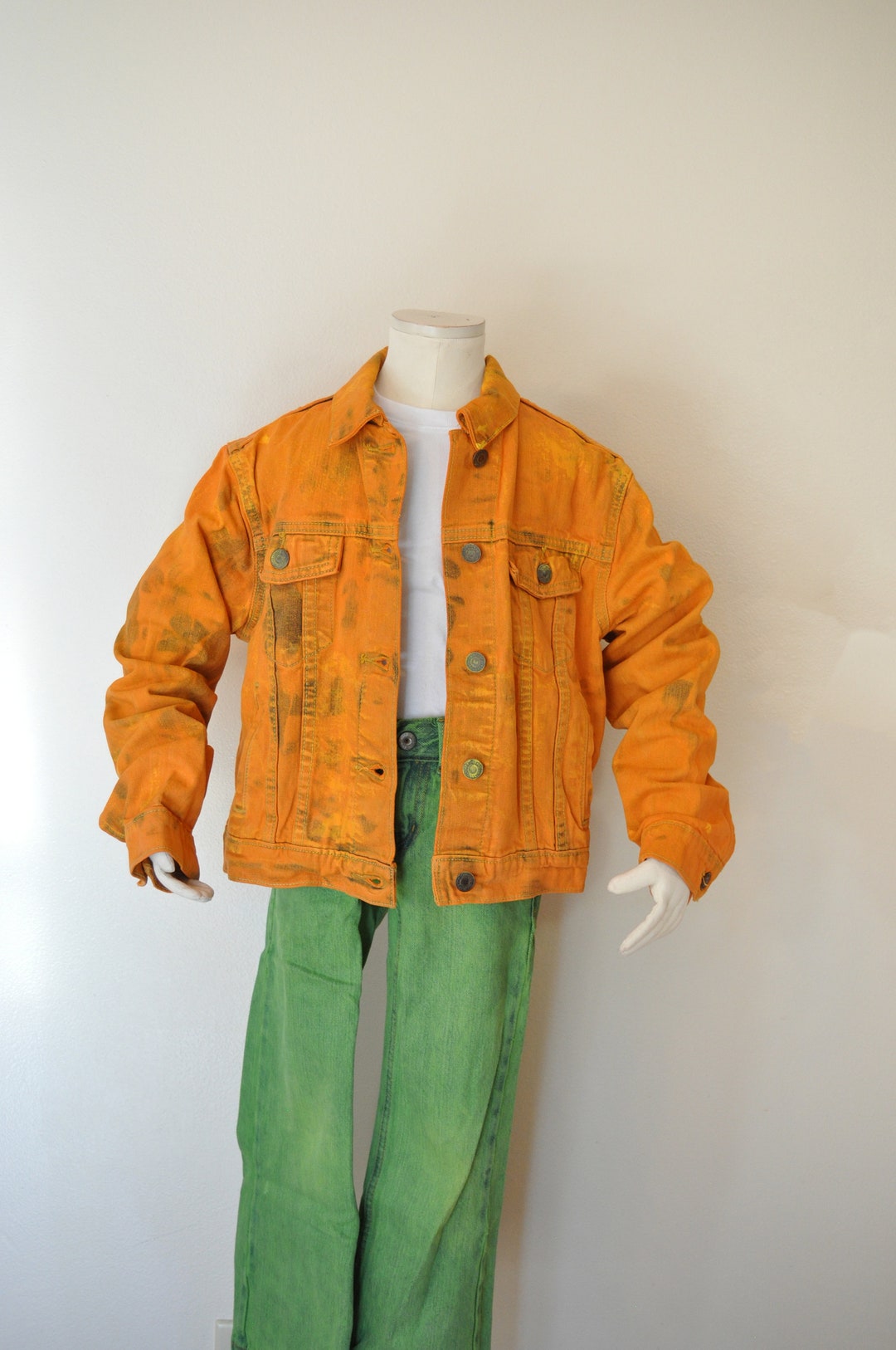 2000S｜Carrot Orange Cotton Denim Jacket