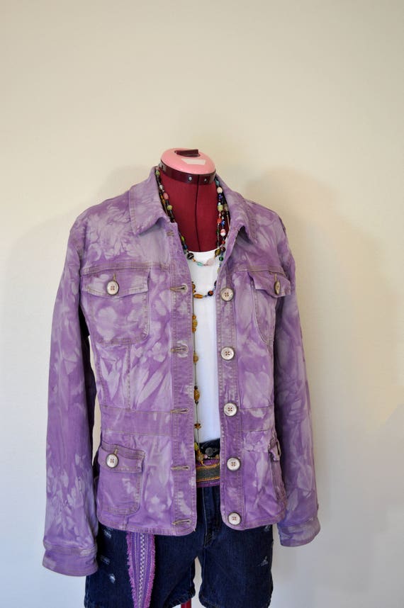 Violet Large Cotton JACKET - Purple Dyed Vintage … - image 2