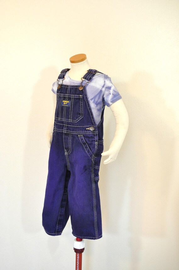 Violet Dyed Kids 18 Month Upcycled Oshkosh Denim Bib OVERALL Pants