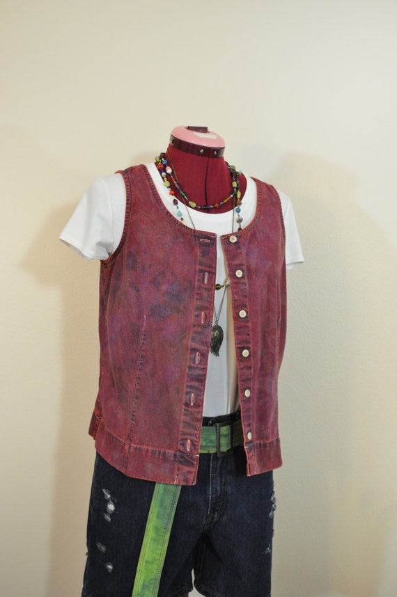 red denim vest womens
