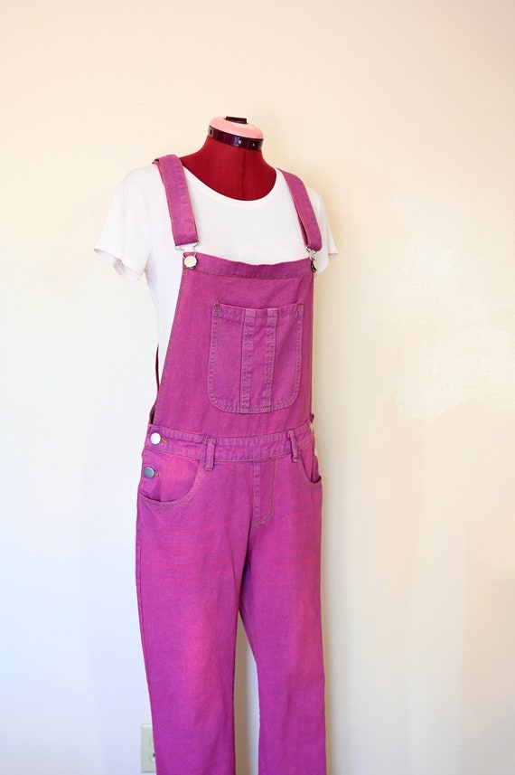 Pink Small Bib OVERALL Pants - Pastel Pink Dyed U… - image 1