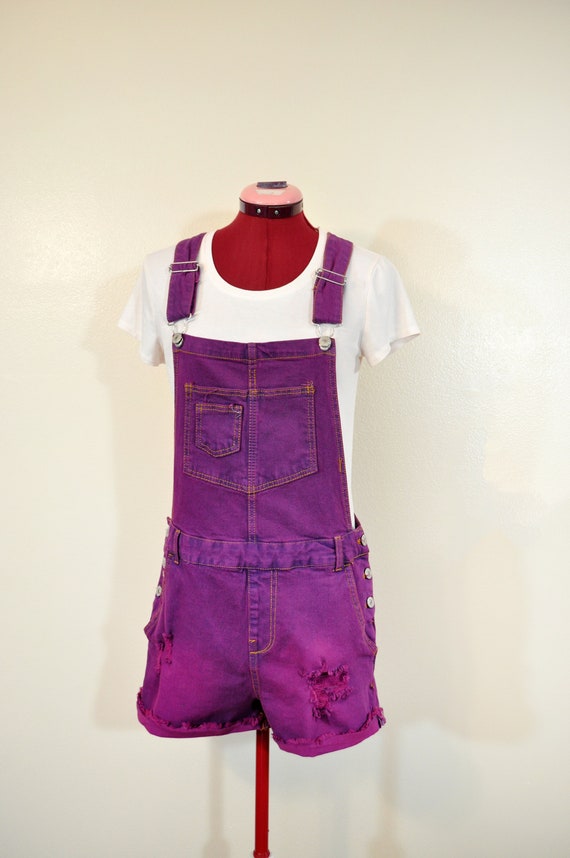 Red Violet Jrs. Medium Bib OVERALL Shorts - Raspb… - image 4