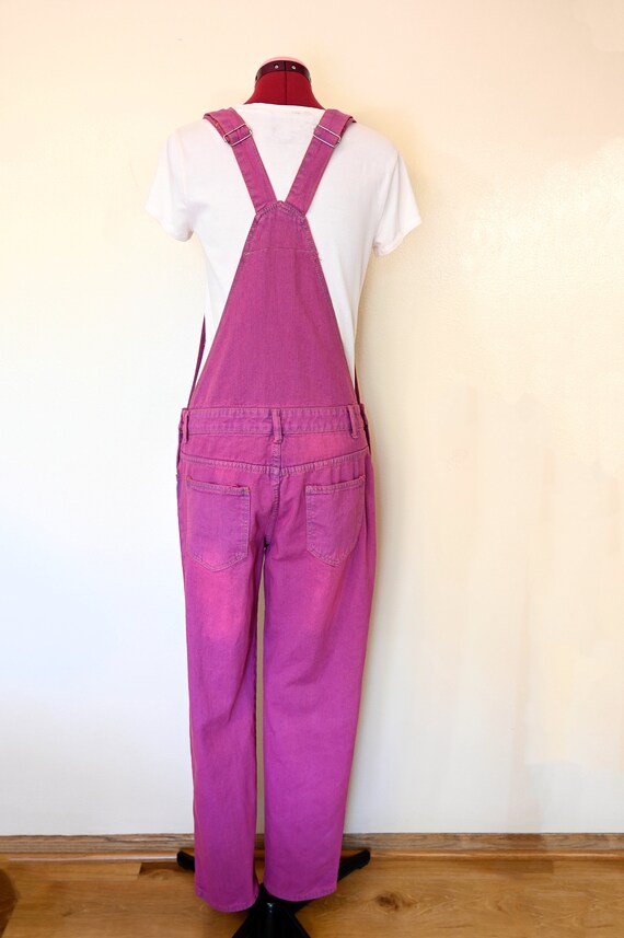 Pink Small Bib OVERALL Pants - Pastel Pink Dyed U… - image 5