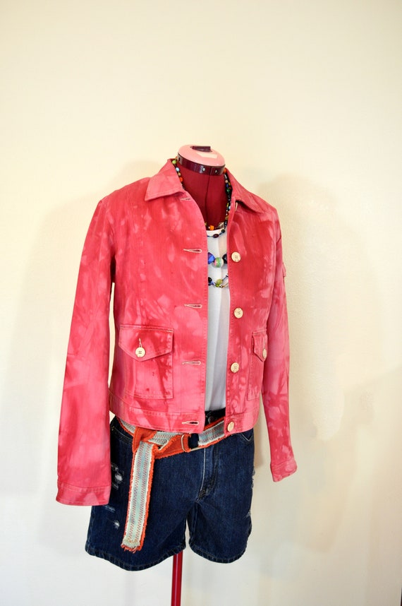 fuchsia jean jacket