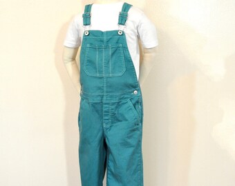 Teal Dyed Kids 12 Large NEW OshKosh Bib OVERALL Cropped Pants (28W x 19L)