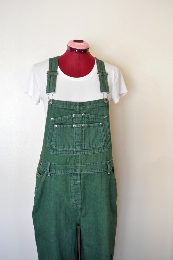 Green Large Bib OVERALL Pants - Kelly Green Dyed … - image 2