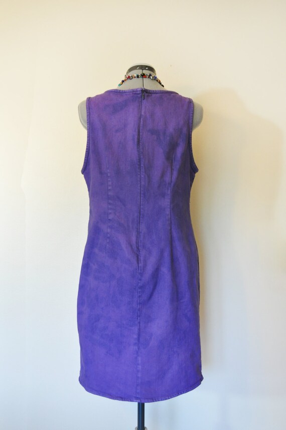 Violet Petite Small Denim DRESS - Purple Hand Dye… - image 5