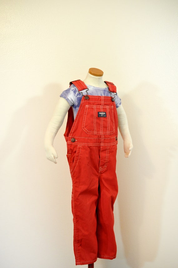 Pantalones generales con babero Red Kids 4T Rojo escarlata teñido NUEVO mono  de algodón OshKosh Niños bebé niño tamaño 4 años 26 W x 15 L -  España