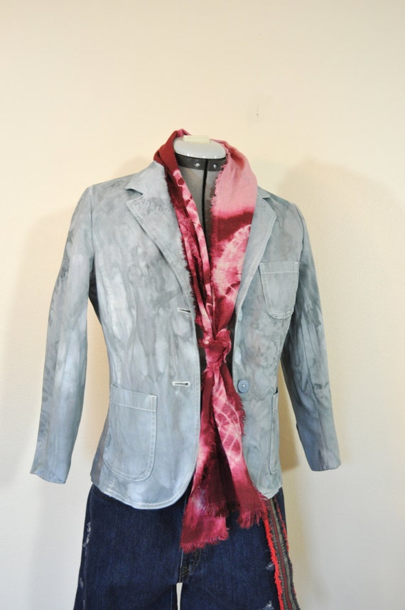 Grey XS Cotton JACKET - Silver Gray Dyed Upcycled… - image 2