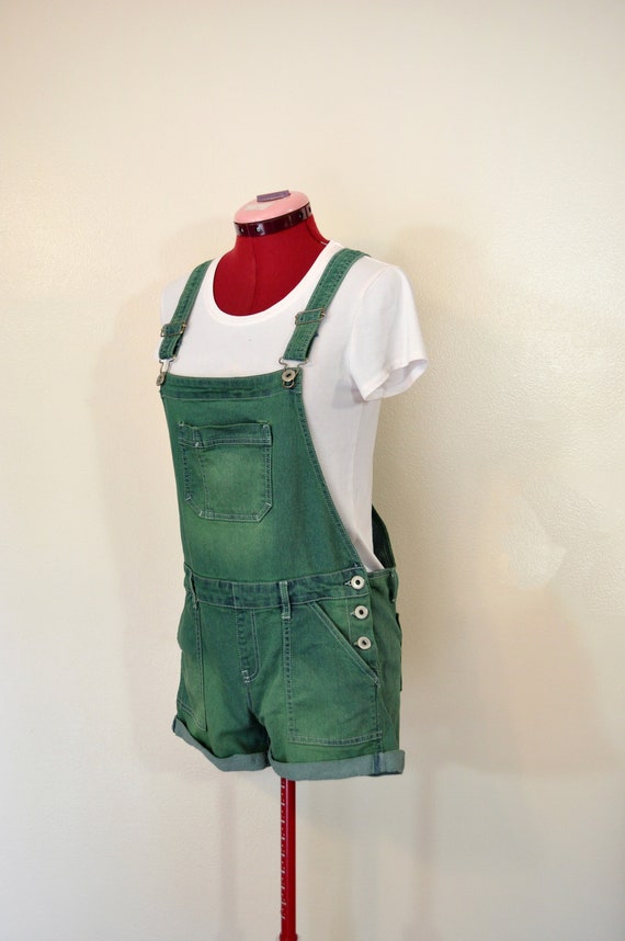 Green Teen Jrs 5/6 Medium Bib OVERALL Shorts - Gre