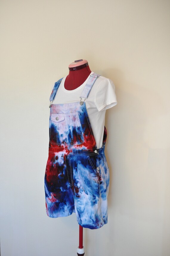 Blue Red Large Bib OVERALL Shorts Blue 
