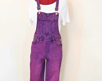 Fuchsia Dyed Womens Extra Small Upcycled Universal Thread Bib OVERALL Pants (28W x 27L)