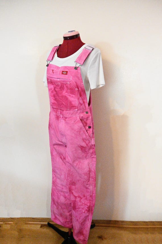 dickies overall dress pink Pink Mottled Mens Small NEW Dickies Cotton Painters Bib OVERALL Pants (30W  X 30L)