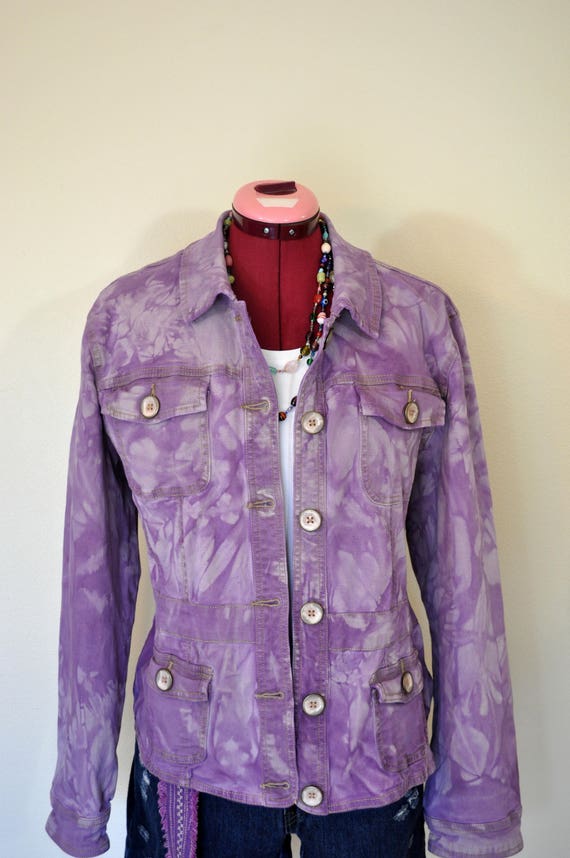 Violet Large Cotton JACKET - Purple Dyed Vintage … - image 3