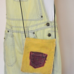 Bolsa de mão com bolso em jeans tingido - Bolsa de mão feita à mão, urbana, reciclada, dourada, laranja, tingida, de ombro, mini bolsa tote 50