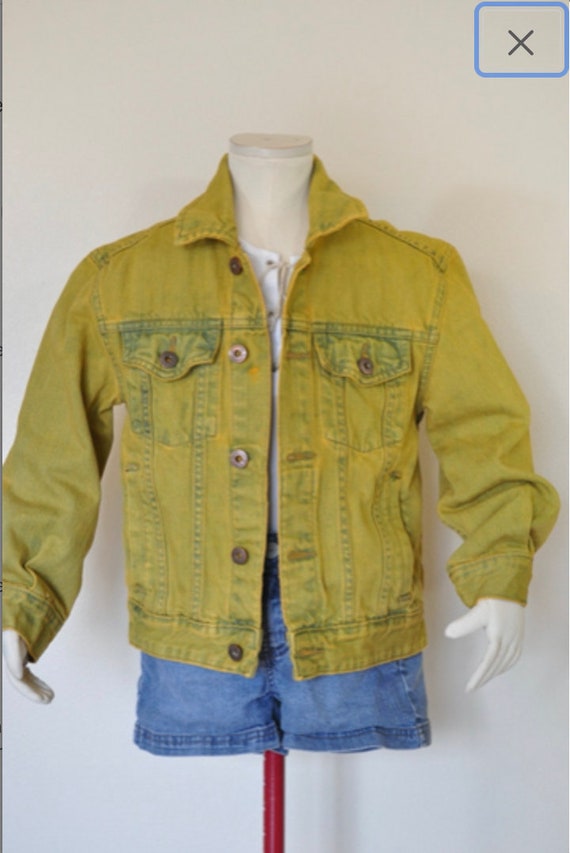 Yellow Boys 5/6 Small Denim JACKET - Gold Dyed Up… - image 3