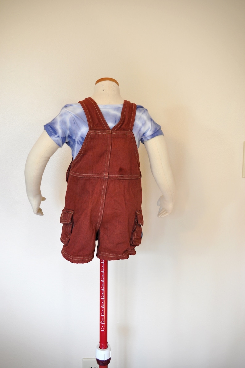 Brown Kid 6 Mo Autumn Brown Dyed Vintage Denim Baby Carters Denim Overall Shorts Size Newborn Infant 6 months Bib OVERALLS